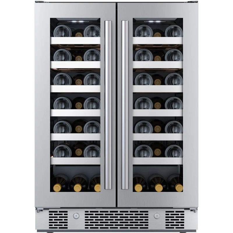 Avallon AWC242FD French Door Wine Cooler with LED Lighting (24 Inch Wide 42 Bottle Capacity)