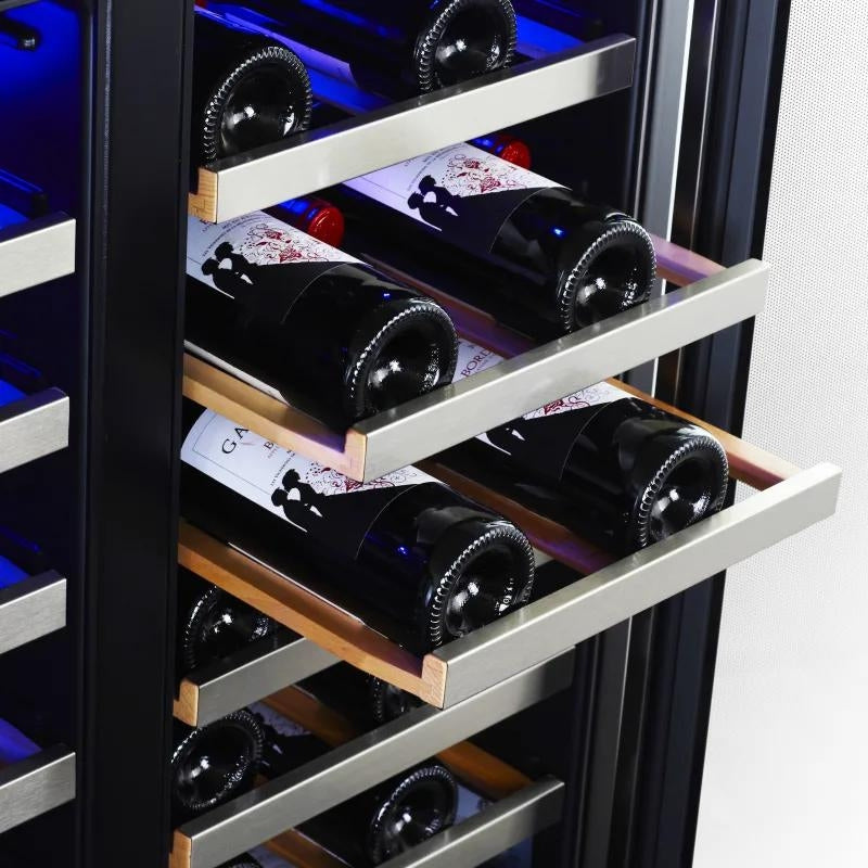 EdgeStar CWR5631FD Built-In French Door Wine Cooler with Door Locks (30 Inch Wide 56 Bottle Capacity) Shelves