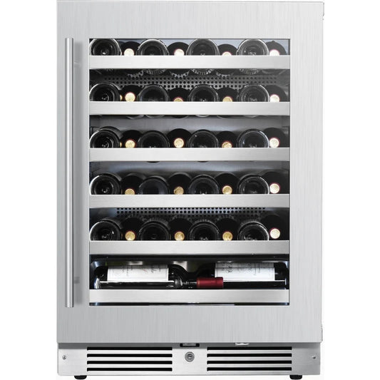 Landmark L3024UI1WPR-RH Single Zone Wine Cooler with Alternating (Blue, White, Amber) LED lighting, Door Alarm, Touch Control Panel and Lockable Right Hinged Door (24 Inch Wide 44 Bottle Capacity)