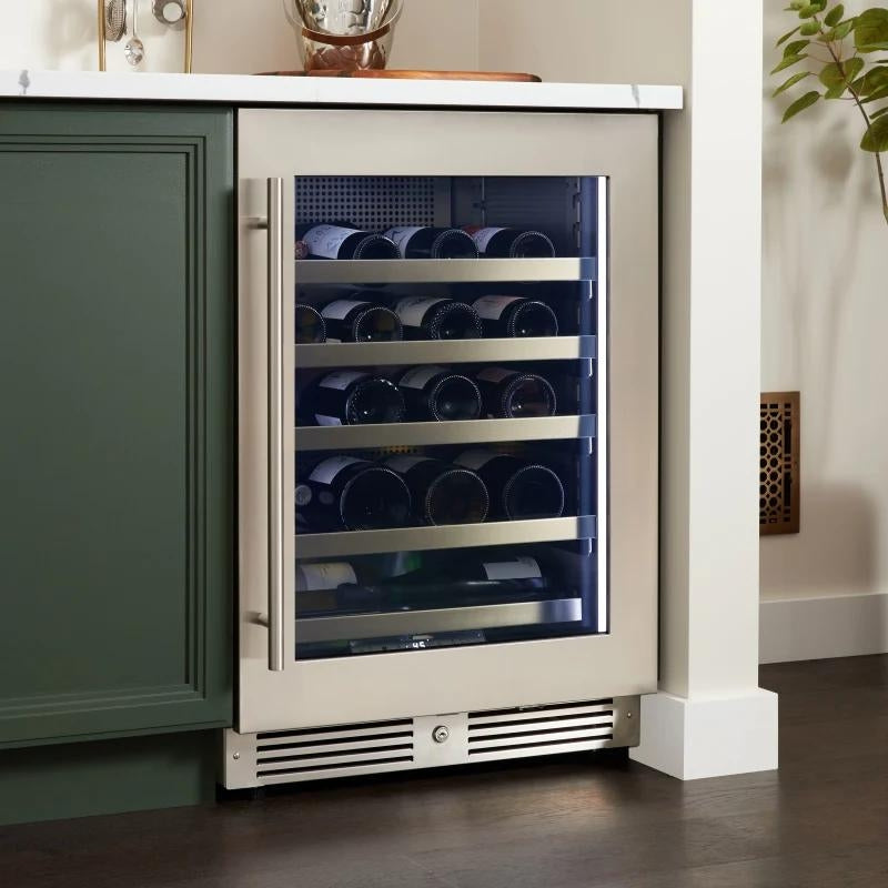 Landmark L3024UI1WPR-RH Single Zone Wine Cooler with Alternating (Blue, White, Amber) LED lighting, Door Alarm, Touch Control Panel and Lockable Right Hinged Door (24 Inch Wide 44 Bottle Capacity) Living Design Concept